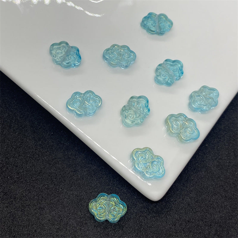 Czech Glass Beads Auspicious Clouds 9 13mm Pastel Translucent 100pcs 17