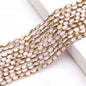 Gilded Oval Seed Glass Beads 4x6mm Plated Gold Frame 96pcs 20