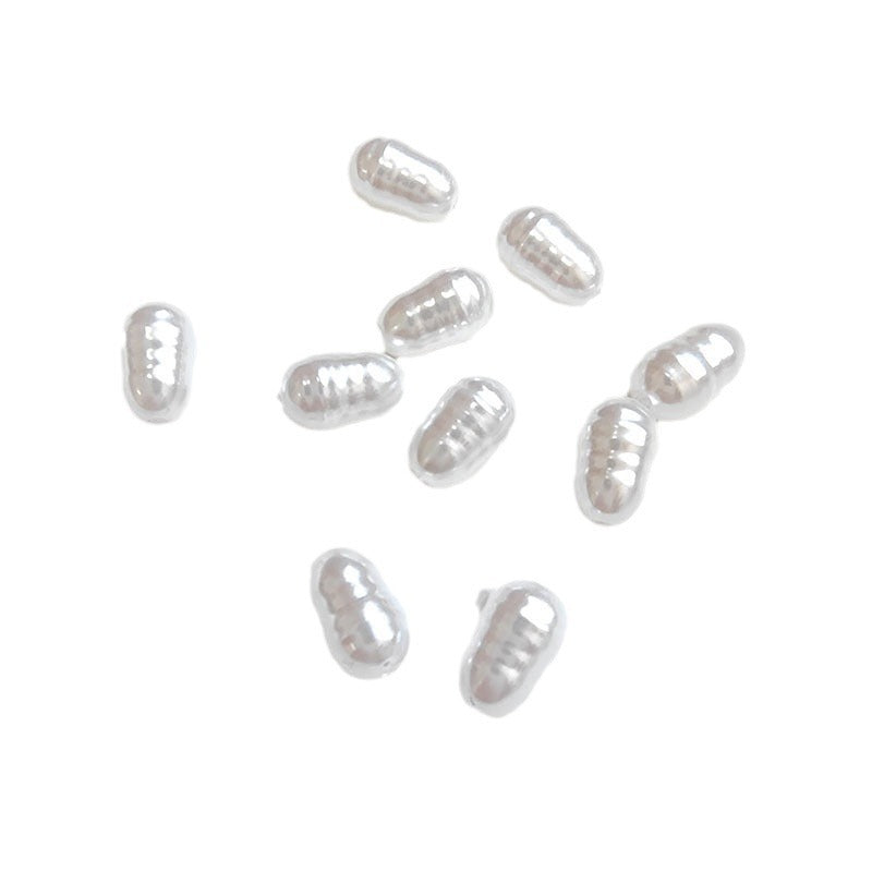 Vintage Shaped Imitation Pearl Acrylic Beads Soft White Luster 10pcs 5