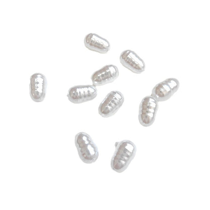 Vintage Shaped Imitation Pearl Acrylic Beads Soft White Luster 10pcs 5