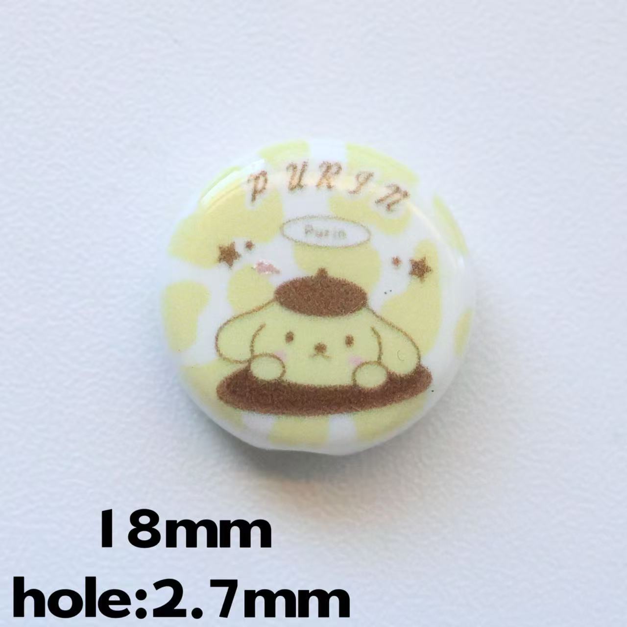 Disc Acrylic Beads 18mm Sanri Figures Pastel Mixed 20pcs 11