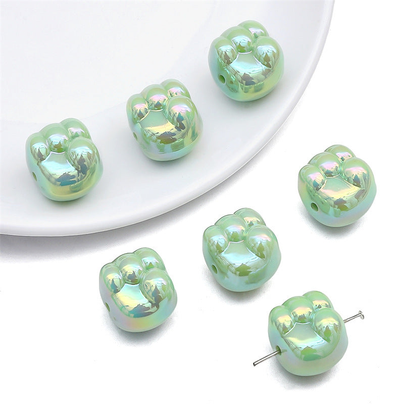 Glossy Fist Acrylic Beads 16mm Pastel Iridescent 16pcs 13