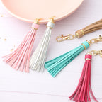 PU Leather Tassel Keychain with Gold Electroplated Hardware 2