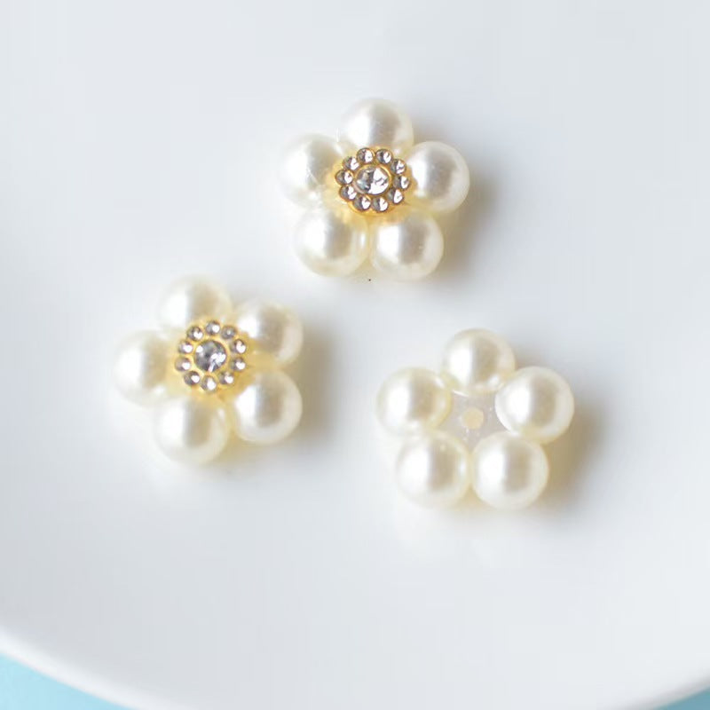 Flat Snowflake Acrylic Beads 15-25mm Pearly White ABS Plastic 100pcs 3