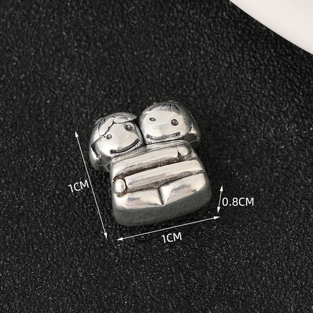 European Style Metal Beads Silver Tone Large Hole 50pcs 5