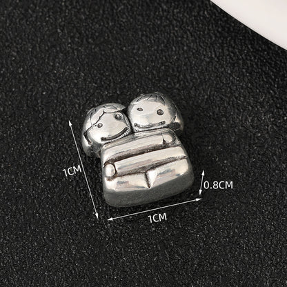 European Style Metal Beads Silver Tone Large Hole 50pcs 5