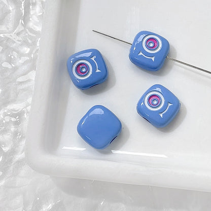 Cat Eye and One-Eyed Beast Metal Beads 10mm Baking Painted 10pcs 25