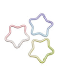 Alloy Gradient Pearlescent Star Trigger Spring Keyrings 4pcs 43mm 5