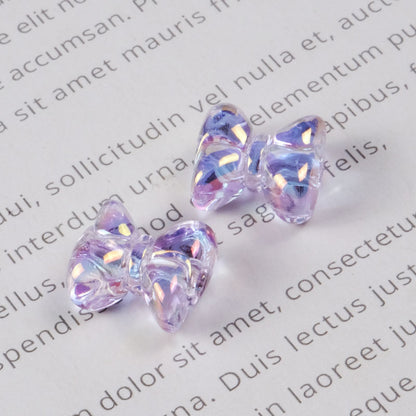 Transparent Plating Bow Acrylic Beads 15.6*14mm Candy Colored 100pcs 4