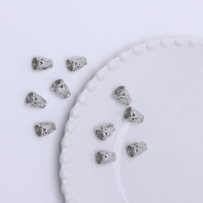 Hollow Tassel Cone CCB Plastic Beads 15x10mm Silver 500pcs 6