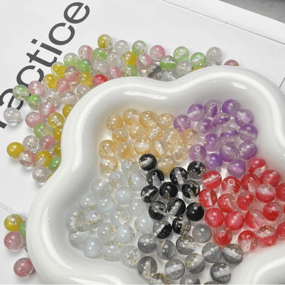 Gold Foil Filled Resin Beads 8mm 10mm 12mm Round Mixed Colors 50pcs 2