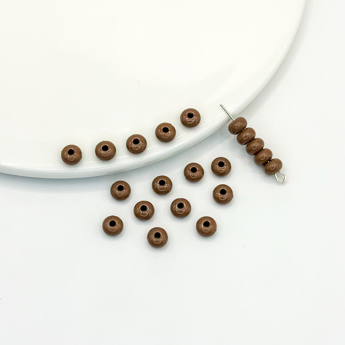 Alloy Spacer Beads 6mm Colorful Baking Painted 50pcs 19