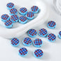 Flat Acrylic Beads 7x18mm Plaid Pattern Button Mixed Colors 10pcs 5