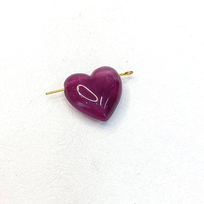 Fluid Ink Color Heart Acrylic Beads 21mm Glossy Marbled Swirls 50pcs 11