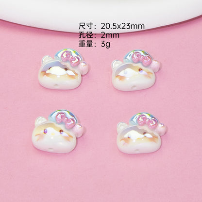 Glossy Sanrio Character Resin Beads Eye Patch Design 10pcs 10