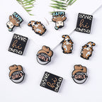 Silicone Focal Beads Cowboy Hat Happy Text Denim 20pcs 4