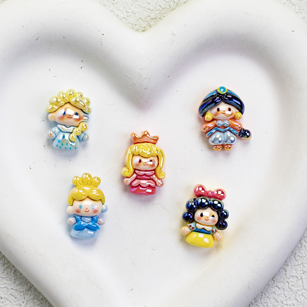 Disney Princess Series Vertical Hole Resin Beads Chibi Style 20pcs 2