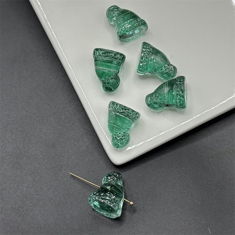Transparent Christmas Cap Glass Beads 14x17mm Multicolor 100pcs 3