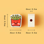 French Fries Clay Beads 9mm Polymer Colorful Food Pattern 100pcs 2