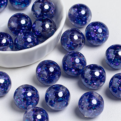 Radiant Glitter Filled Resin Beads 16mm Round Multicolor 10pcs 11