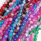 Crackle Round Glass Beads 8mm Colorful Mixed Colors 50pcs 4