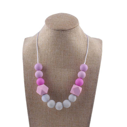 Silicone Beaded Keychain Necklace Matte Marble Hexagon Beads 8