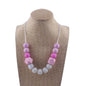 Silicone Beaded Keychain Necklace Matte Marble Hexagon Beads 8