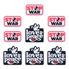 Silicone Focal Beads Love Peace STOP WAR Phrase and Dove Heart 20pcs