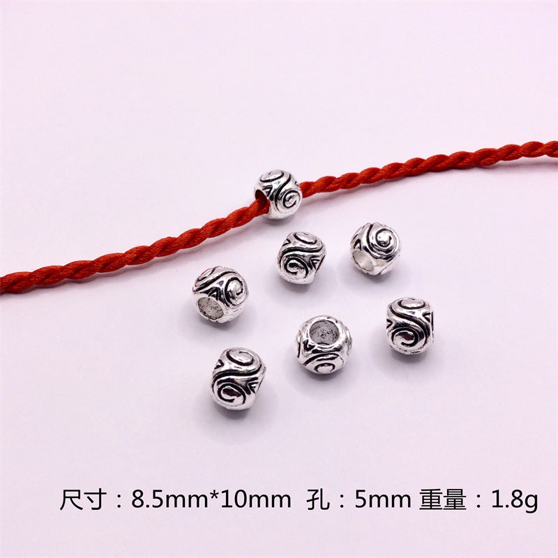 Hollow Spherical Metal Beads Large Hole Intricate Floral Cut-Out 100pcs 12