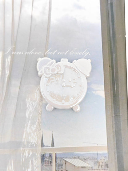 Plated Flat Hello Kitty Alarm Clock Acrylic Beads 33mm 50pcs 7