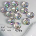 UV Plating Faceted Acrylic Spacer Beads 17.6mm Transparent Pastel 50pcs 3