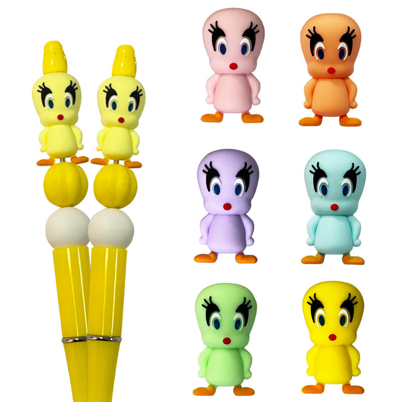 Silicone 3D Focal Beads Duck Figure Standing Pose 20pcs
