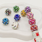 Wavy Rhinestone Beads 18mm Bubblegum Acrylic Multicolor 4pcs 2