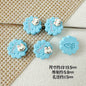 Disc Metal Beads 13mm Baking Painted Rabbit and Flower Alloy 10pcs 8