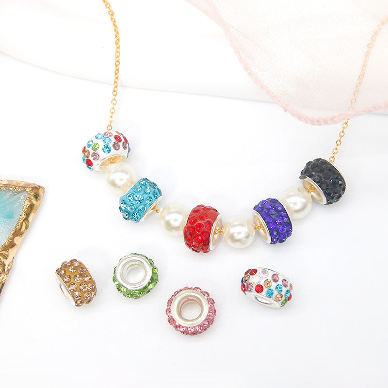 Rhinestone 3-Rows Spacer Beads 12mm Large Hole 50pcs 2