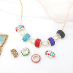 Rhinestone 3-Rows Spacer Beads 12mm Large Hole 50pcs 2