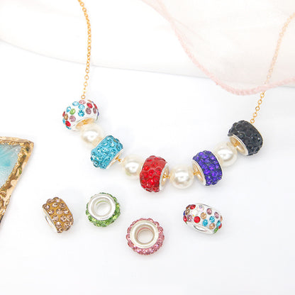 Rhinestone 3-Rows Spacer Beads 12mm Large Hole 50pcs 2