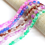 Crackle Round Glass Beads 10mm Vibrant Fractured Texture 2Strands 4