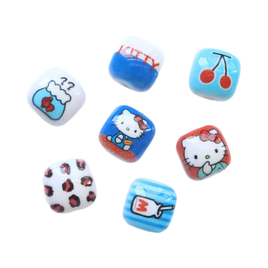 Double-Sided Blue Tone Square Acrylic Beads 16mm Printed 20pcs 5
