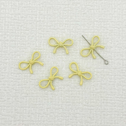 Hollow Bow Metal Beads 13x12mm Glossy Baking Painted Alloy 20pcs 8