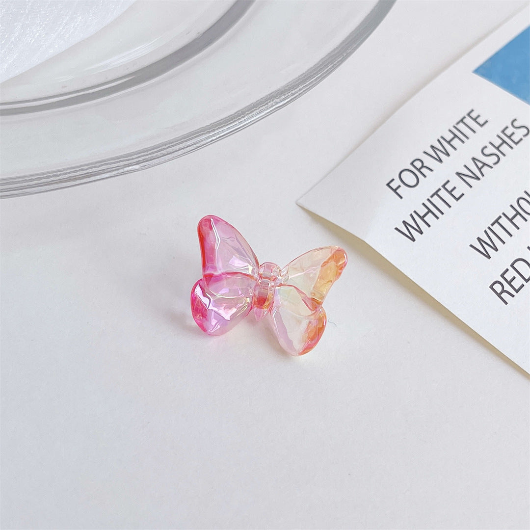 Transparent Faceted Butterfly Acrylic Beads 24mm Two-Color UV Gradient 100pcs 7