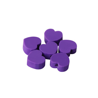 Heart Clay Beads 9mm Multicolor Polymer 100pcs 8