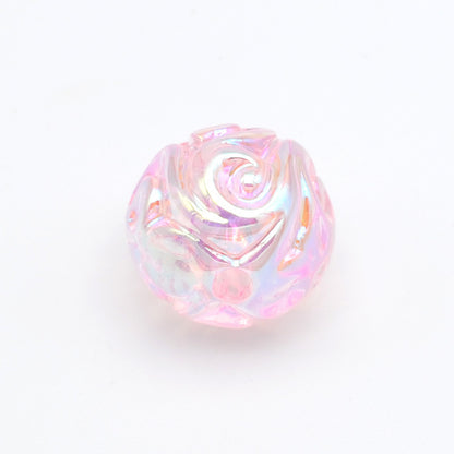 Plating Round Acrylic Beads 16mm UV Embroidered Iridescent 20pcs 3