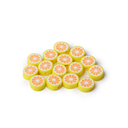 Flat Clay Beads 10mm Colorful Grapefruit Polymer 100pcs 11