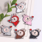 Finger Heart Pose Metal Beads 20mm Enamel Alloy 5pcs 4