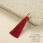 Colorful Polyester Fringe Tassel Keychain with Golden Cap 55mm 50pcs 6