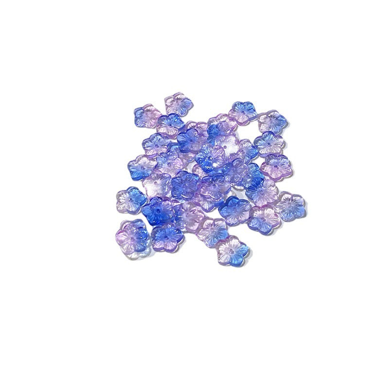 Czech Glass Beads Petals Pentagonal Plum Blossom 14mm Sky Blue 100pcs 4
