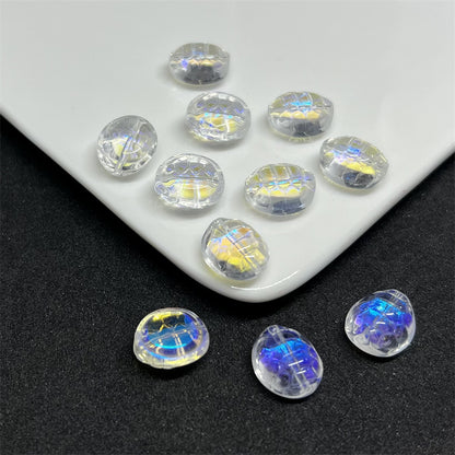 Small Turtle Glass Beads 10x12mm Transparent Assorted Colors 100pcs 6