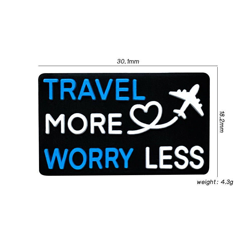 Silicone Focal Beads Travel More Worry Less Rectangle Airplane 20pcs 2