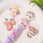 Glossy UV Plating Kitten Resin Beads Playful Pastel Outfits 10pcs